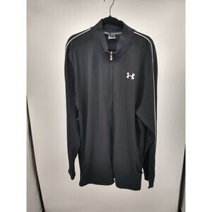 Under Armour Mens Jacket XXL Full Zip Long Sleeve Training Athletic Active Black